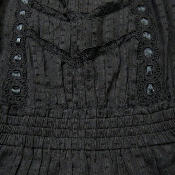 NWT LoveShackFancy Sanaya Mini in Black Ribbon & Eyelet Trim Cotton Dress L - Picture 8 of 11